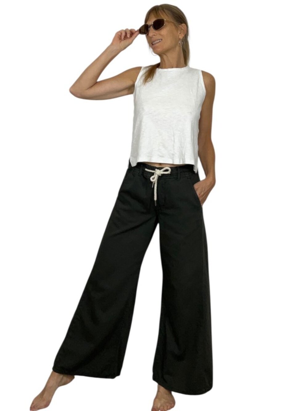 Anthropologie Pilcro Adi Pull On Mid Rise Flare Pants XS Faded Black - Picture 16 of 16